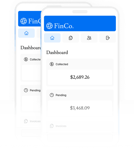 Screensots of the dashboard project showing mobile version